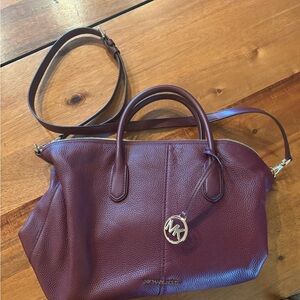 Michael Kors Burgundy Leather Satchel